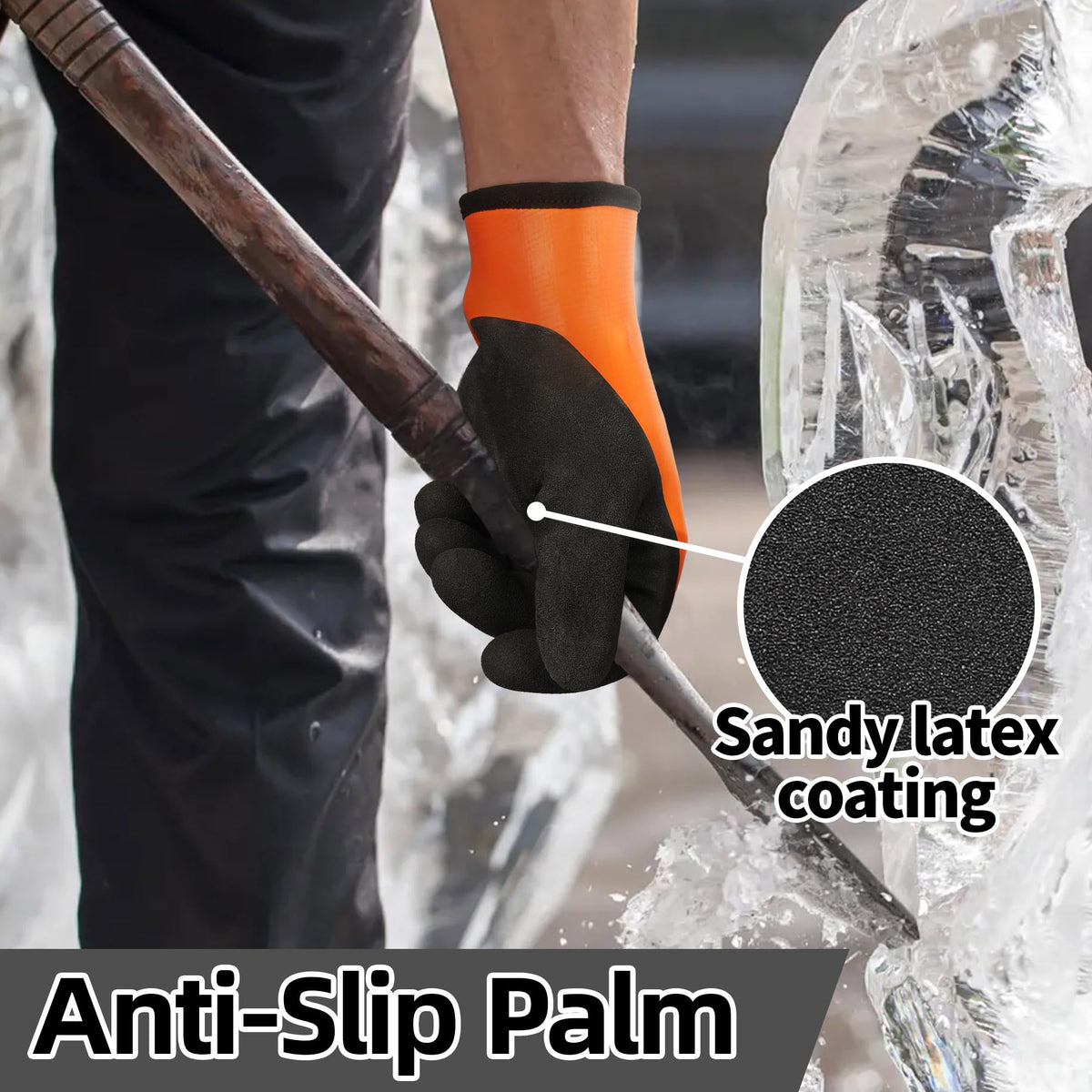Schwer latex coating demonstrates flexible, tear-resistant performance in cold conditions.