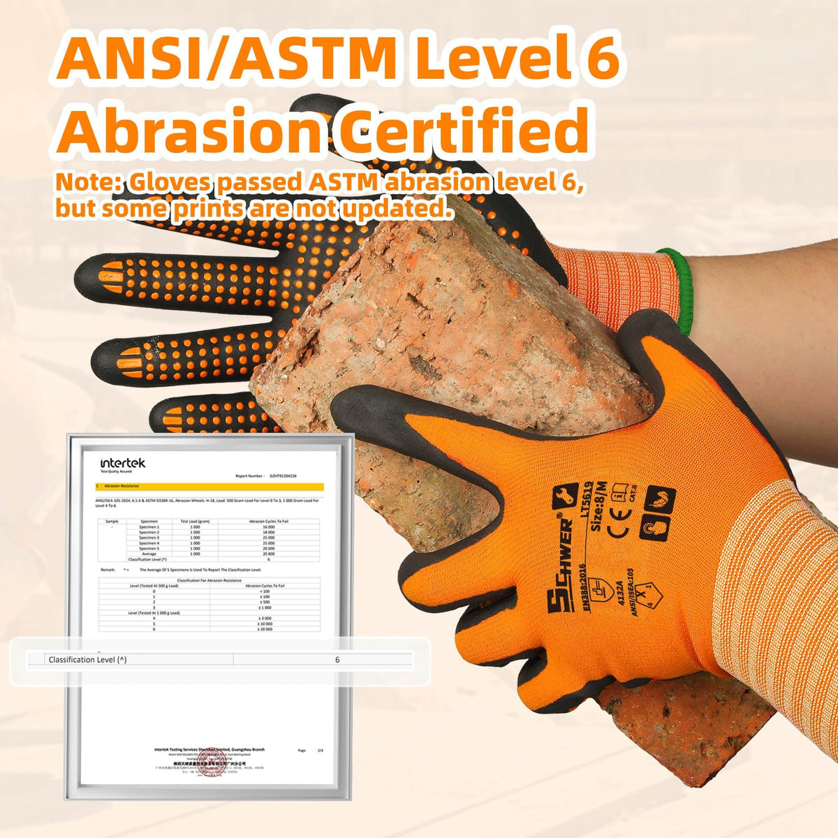 Schwer gloves with microdot grip improve handling in dry, wet, and oily conditions