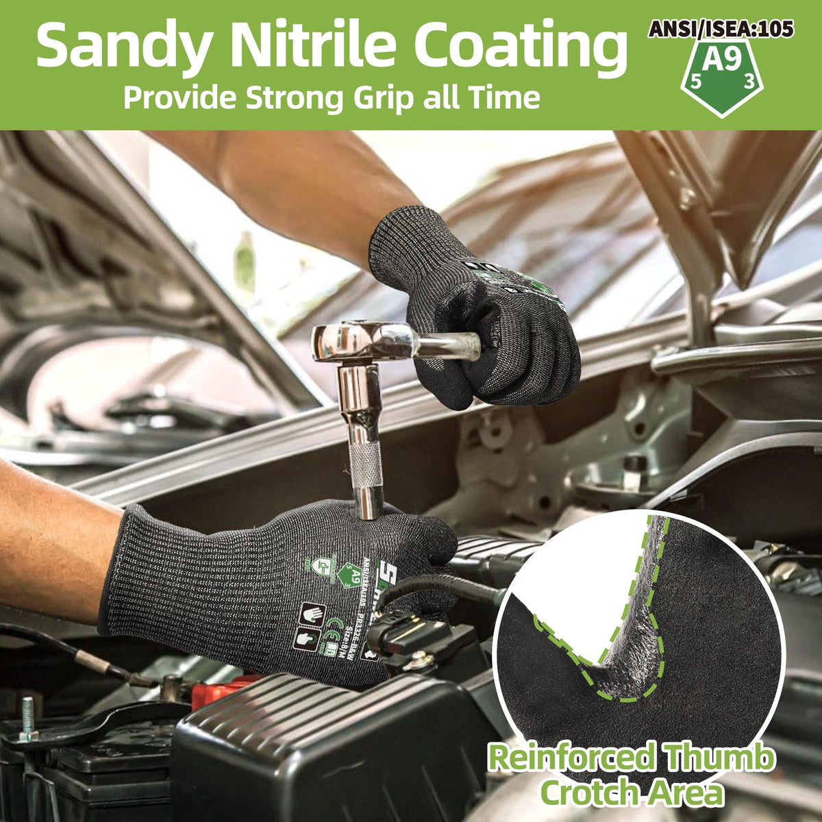 Schwer ProGuard breathable 13-gauge knit for cool comfort during long shifts