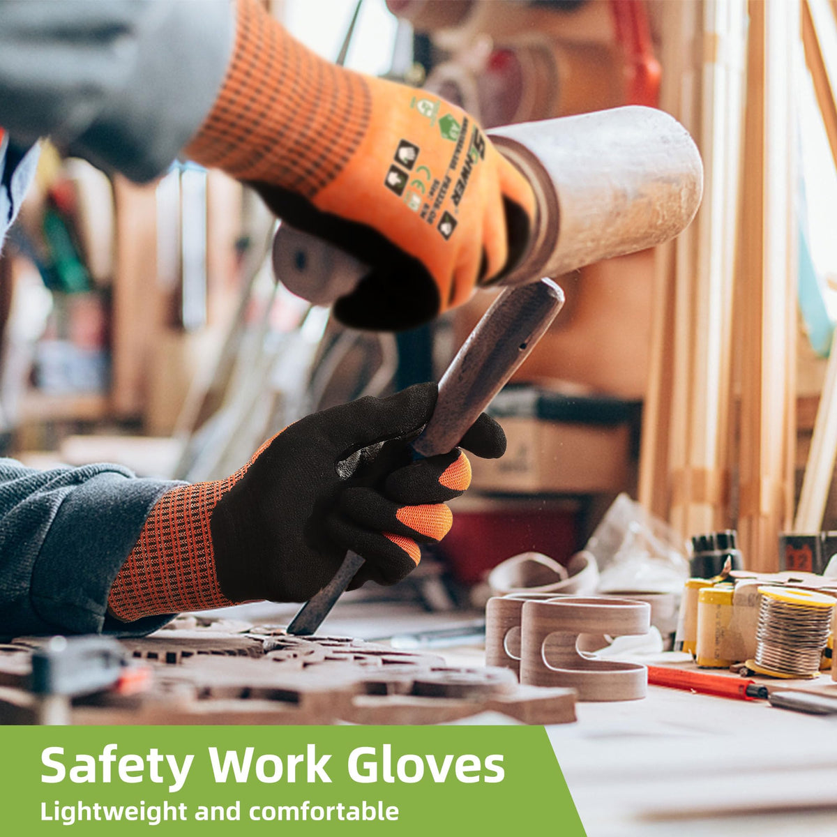 Schwer ProGuard glove breathable knit to keep hands cool during shifts.