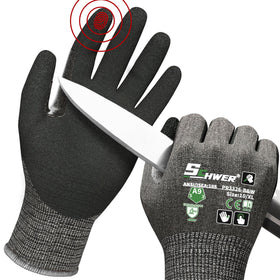 Schwer ProGuard high-protection gloves show ANSI A9 rating for extreme cut resistance