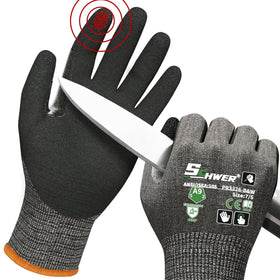 Schwer ProGuard gloves show highest level protection against cutting hazards.