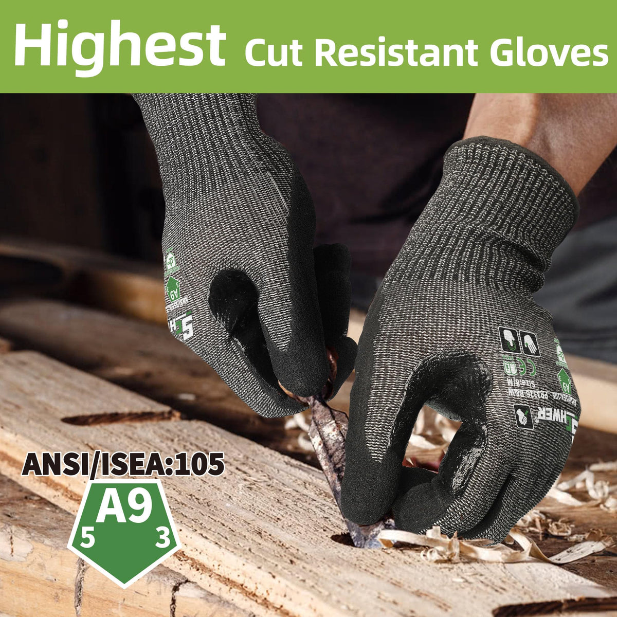 Schwer ProGuard gloves with sandy nitrile coating for secure grip in wet conditions