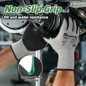 Schwer sandy-nitrile coating glove grip in wet conditions