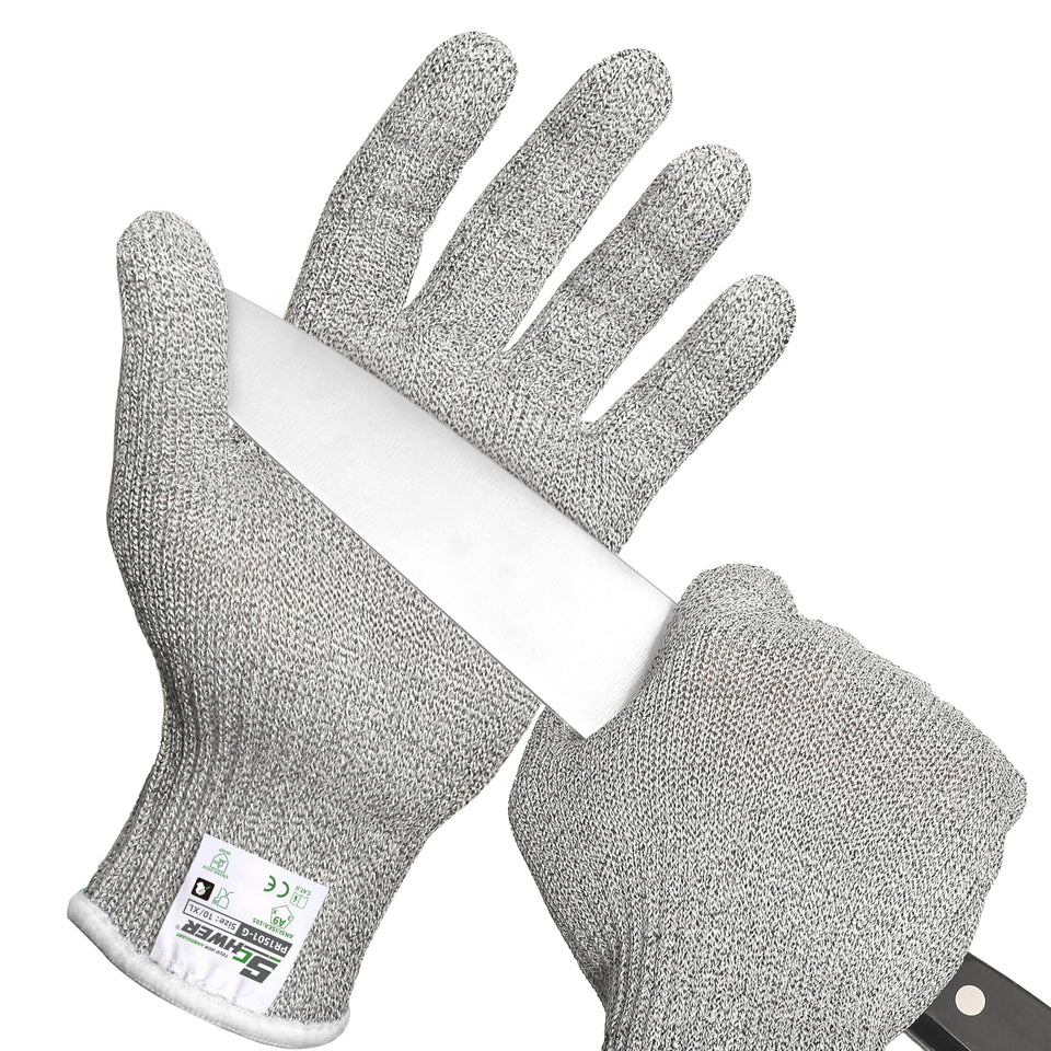 Schwer SlicePro pack shot showing two pairs of cut resistant gloves