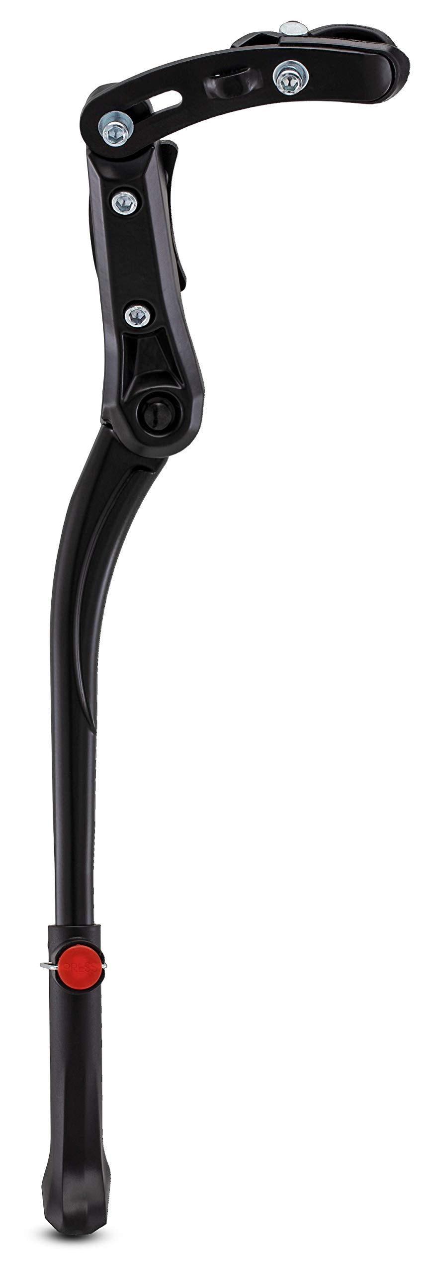 Schwinn rear-mounted kickstand attached to bike frame for stable parking.