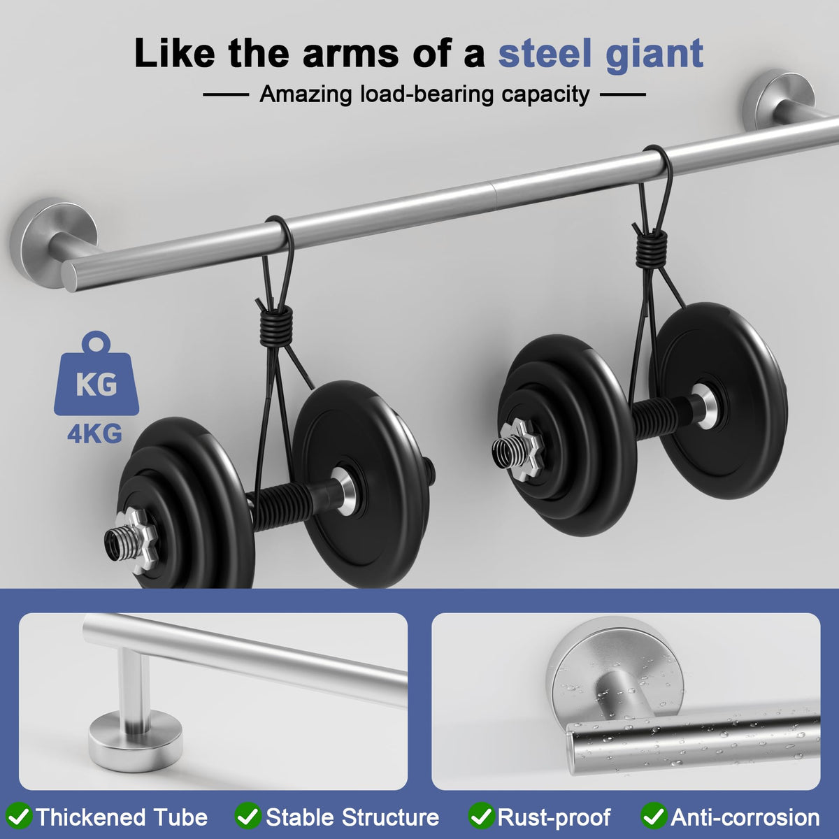 SCILIVE 304 stainless steel towel bar resists rust in humid bathrooms.