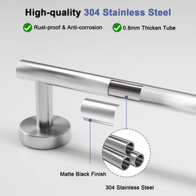 SCILIVE Brushed Nickel finish close-up shows durable SUS304 stainless steel construction.