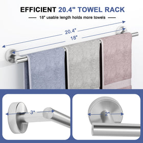 SCILIVE Brushed nickel with round edges protects towels and skin.