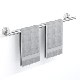 SCILIVE Brushed Nickel Towel Bar wall-mounted, 18-inch, ideal for quick towel drying.