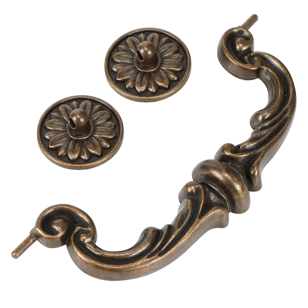 Sckoten vintage drop bail pull for 6 inch centers adds antique charm to cabinetry