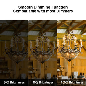 SCOMX E12 Edison warm amber glow enhances living room lighting.