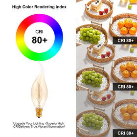 SCOMX E12 Edison dimmable bulb suitable for 110-130V fixtures.