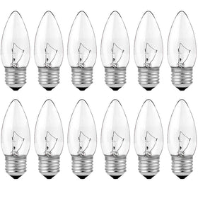 SCOMX torpedo tip bulb with clear glass for chandeliers and fixtures