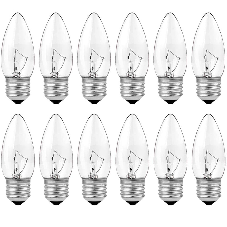 SCOMX torpedo tip bulb with clear glass for chandeliers and fixtures