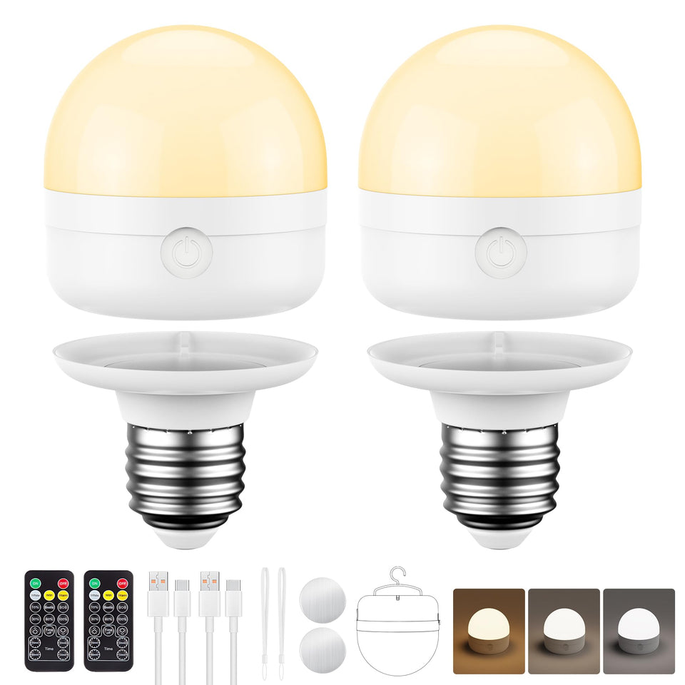 scopow e26 rechargeable bulb with magnetic base for versatile mounting