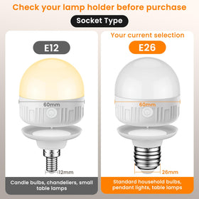 SCOPOW lightbulb shows three color temperatures for customizable ambiance.