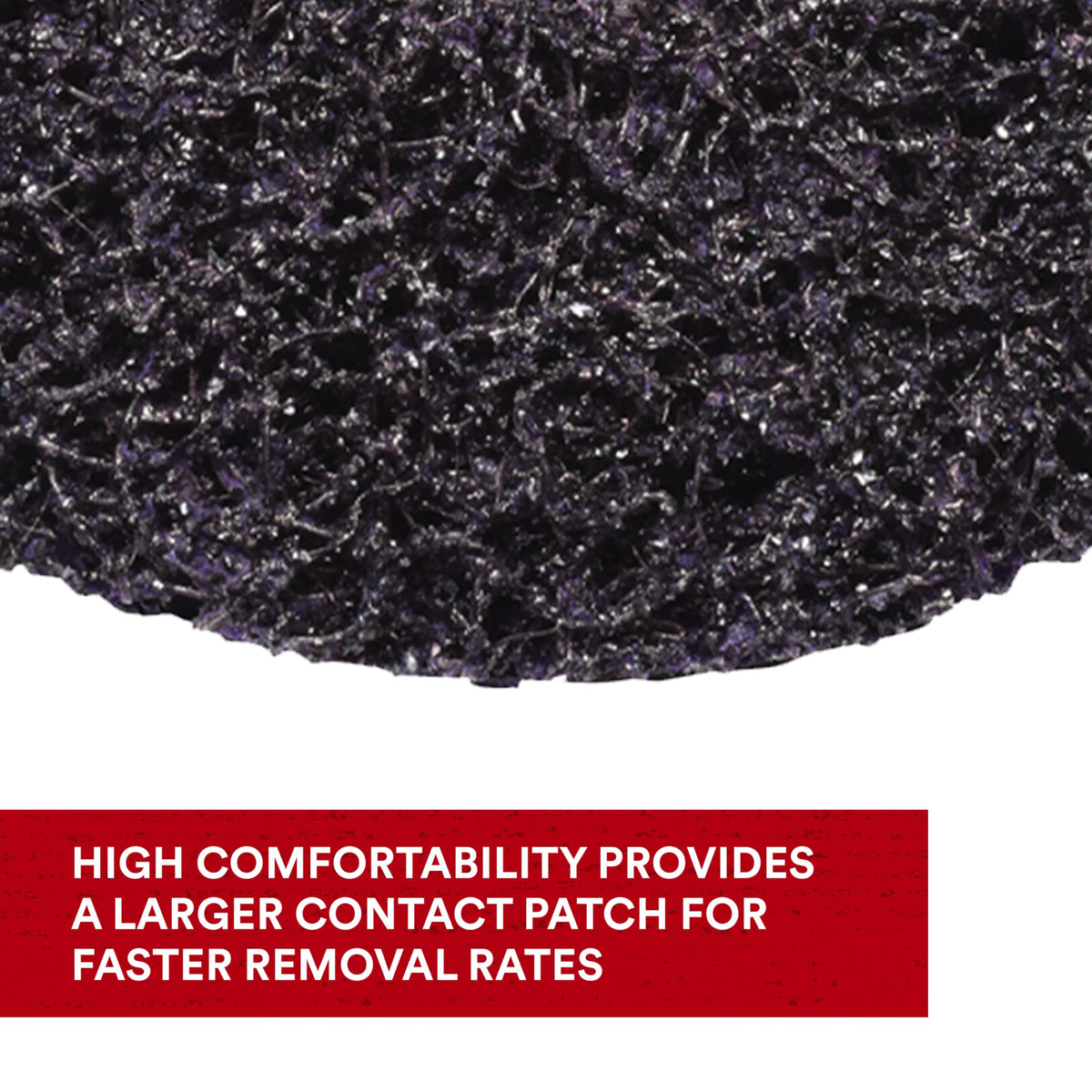 Scotch-Brite XT Pro Disc edge-conformable fibers improve contact on curved edges.