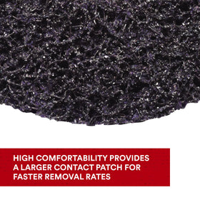 Scotch-Brite XT Pro Disc edge-conformable fibers improve contact on curved edges.