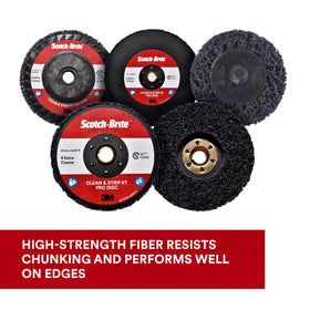 Scotch-Brite XT Pro Disc produces a fine finish after coating removal.