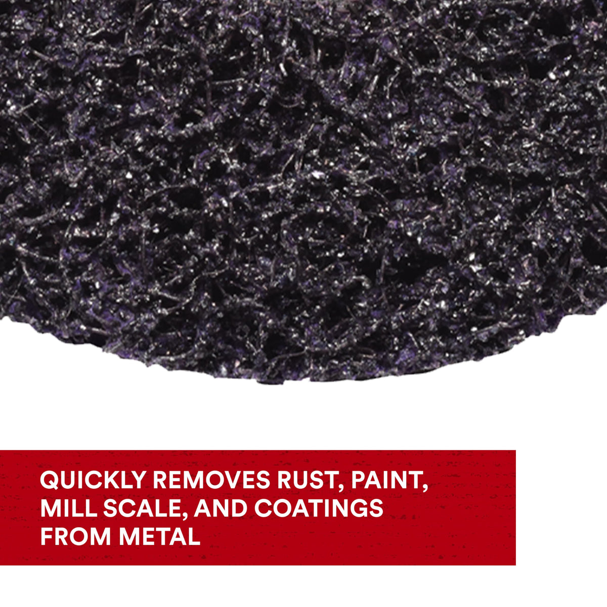 Scotch-Brite XT Pro Disc silicon carbide grains provide aggressive cutting on rust and paint.