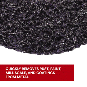 Scotch-Brite XT Pro Disc silicon carbide grains provide aggressive cutting on rust and paint.