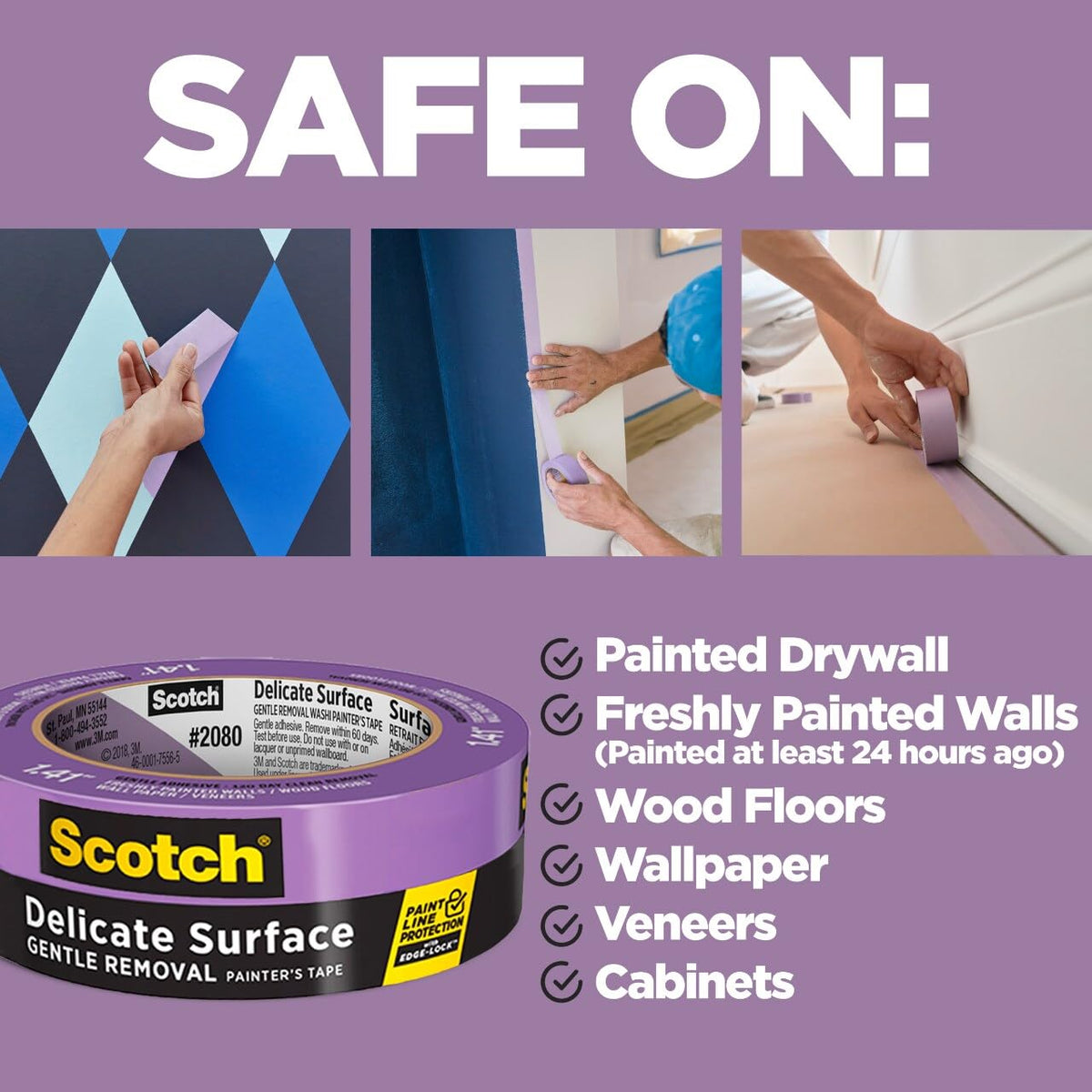 Scotch Delicate Surface Tape with Edge-Lock technology for sharp lines