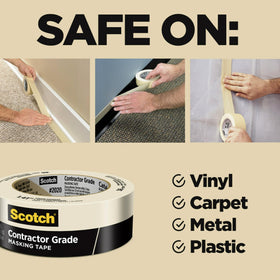 Scotch durable vinyl tape grips surfaces firmly yet removes residue-free for quick finishes.