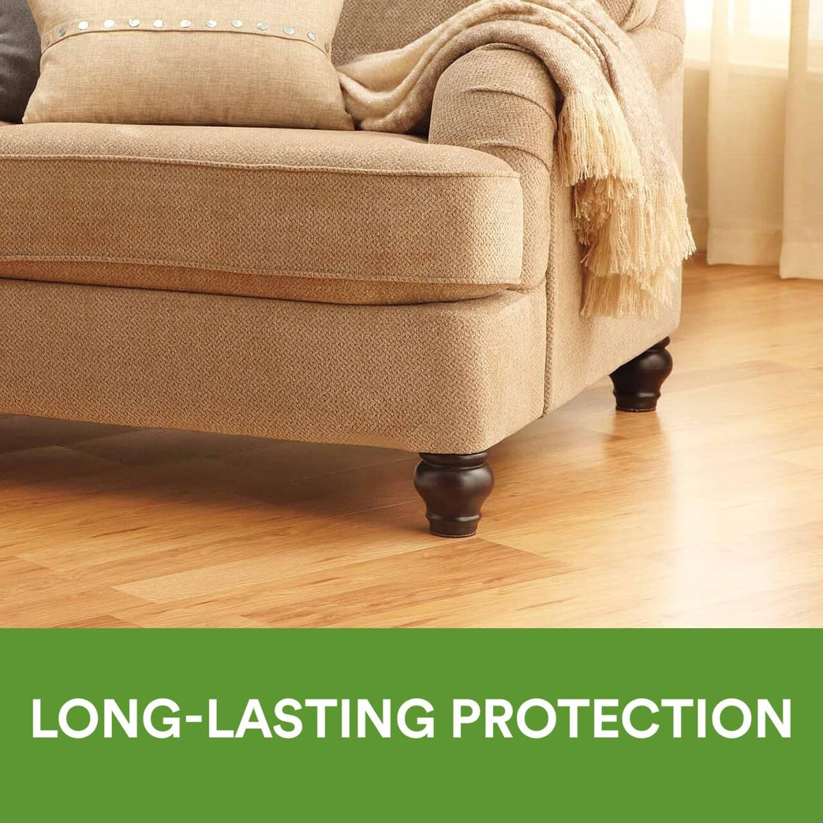 Brown pads help protect hardwood and tile floors during rearrangement