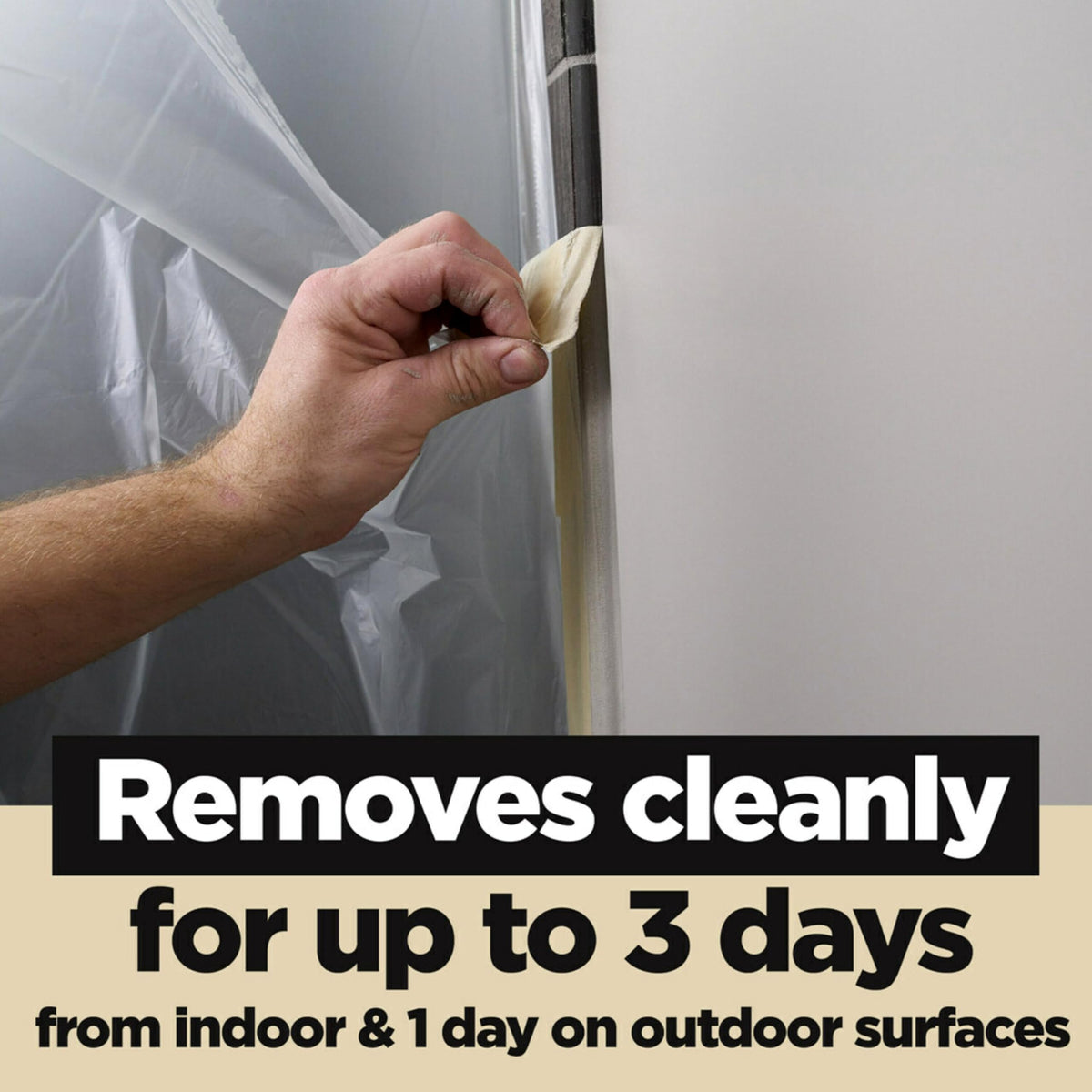 Scotch masking tape for indoor and outdoor use on diverse surfaces.