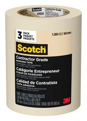 Scotch Painter's Tape contractor-grade three-roll pack for precise masking.