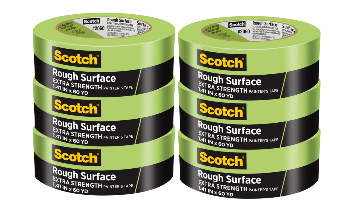 Scotch rough surface tape on brick for sharp, clean lines during painting