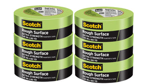Scotch rough surface tape on brick for sharp, clean lines during painting