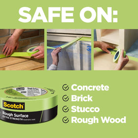 Scotch rough surface tape applied to stucco for even masking finish