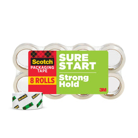 Scotch Sure Start tape end visible for quick grabbing during packing.