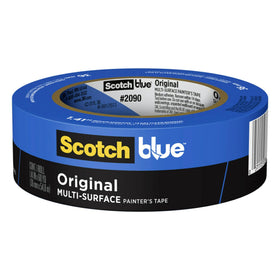 ScotchBlue tape applied along a wall edge to create clean lines.