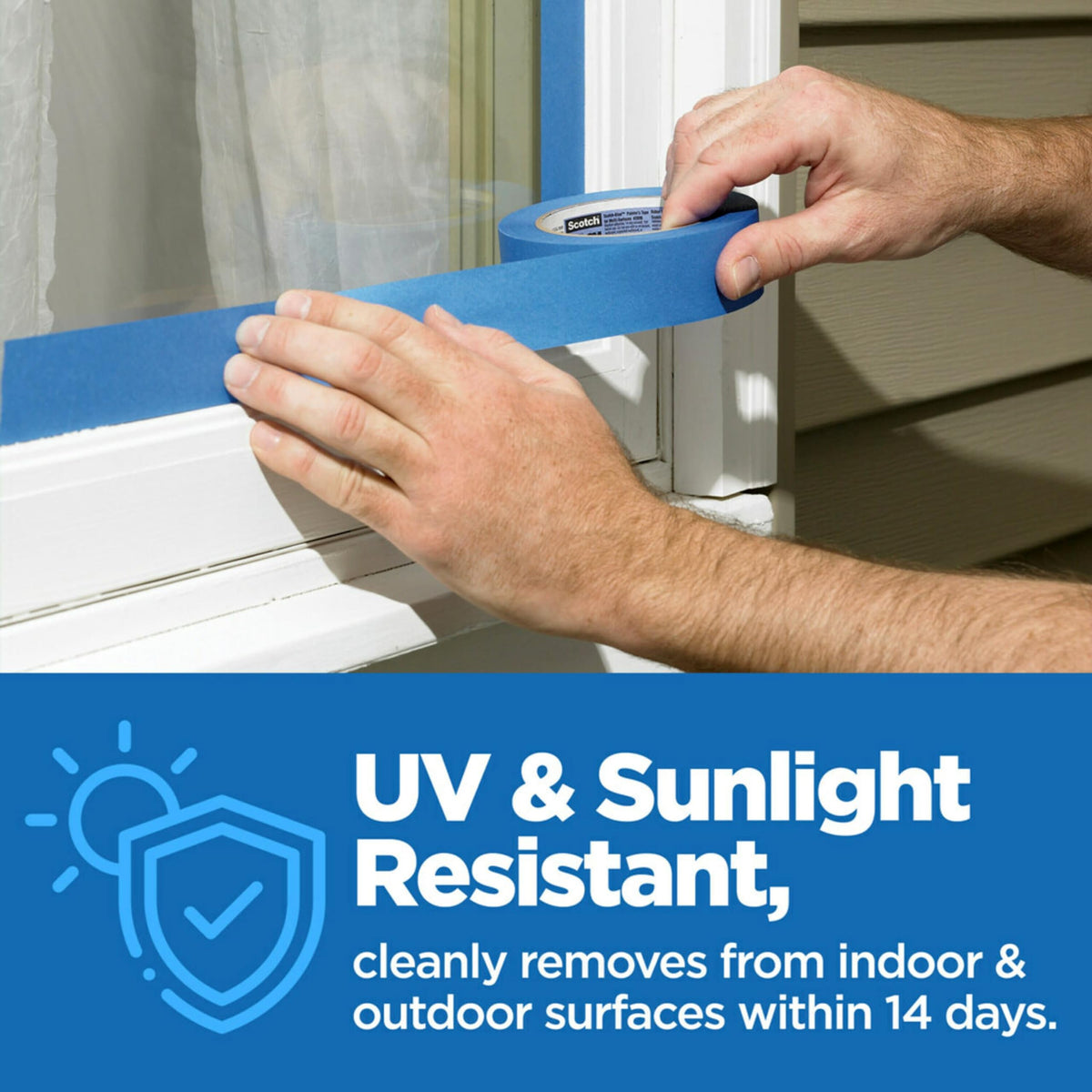 ScotchBlue easy removal at 45-degree angle for clean edges