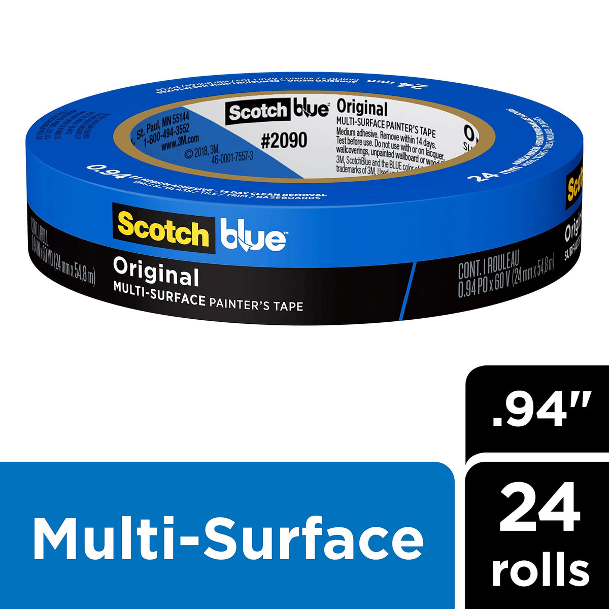 ScotchBlue Original tape being peeled away with no residue, ideal for sharp lines