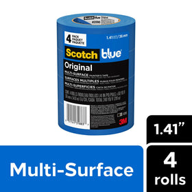 ScotchBlue Painter's Tape on trim and baseboards for sharp edges