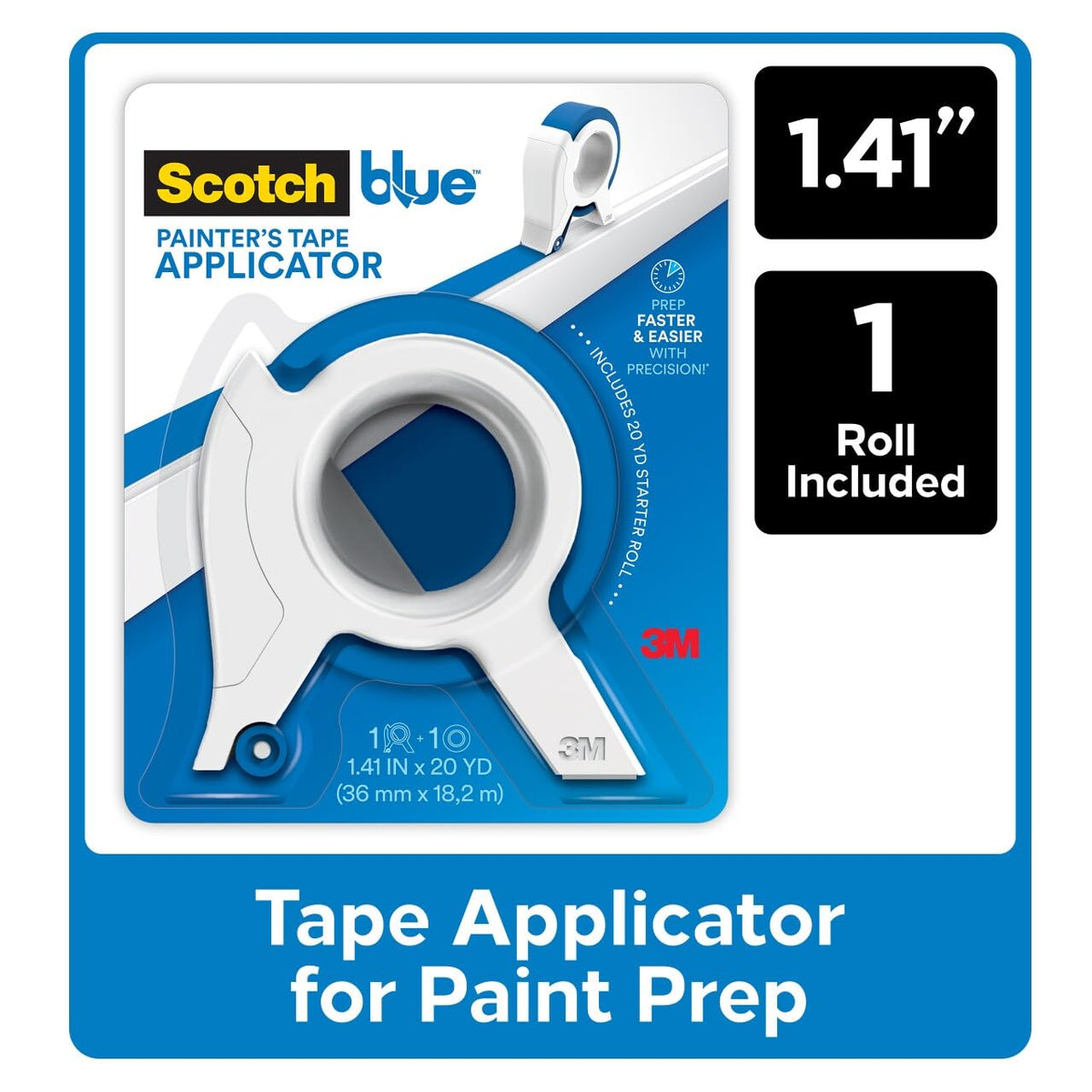 ScotchBlue Applicator blade edge close-up shows a straight cut for clean lines