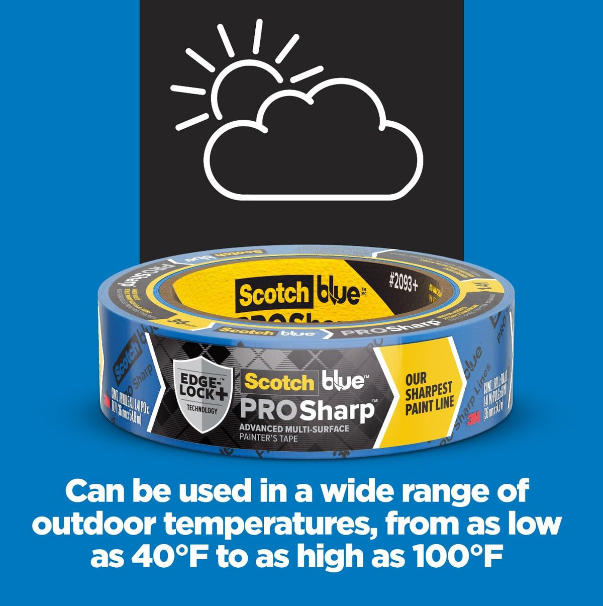 Outdoor use on window trim with ScotchBlue PROSharp tape.