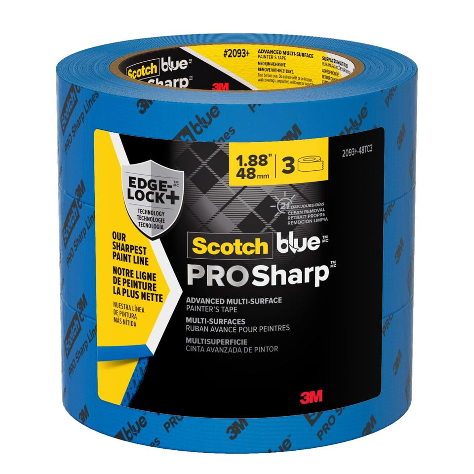 ScotchBlue PROSharp tape edge for crisp lines on walls and trim.