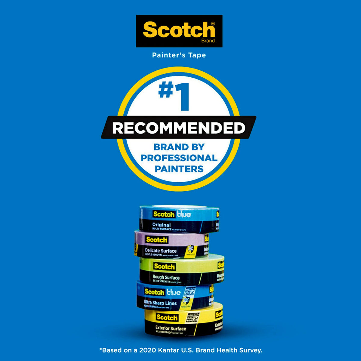 ScotchBlue Sharp Lines edge-lock technology showing crisp paint borders