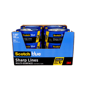 ScotchBlue Sharp Lines tape Edge-Lock technology creates crisp paint lines on surfaces.