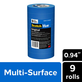 ScotchBlue masking tape on wall edge for precise masking
