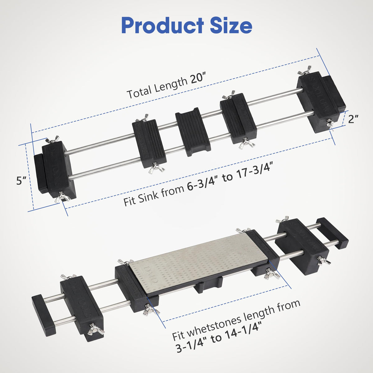 SCOTTCHEN whetstone holder with adjustable screws demonstrates precise fit for various stone sizes