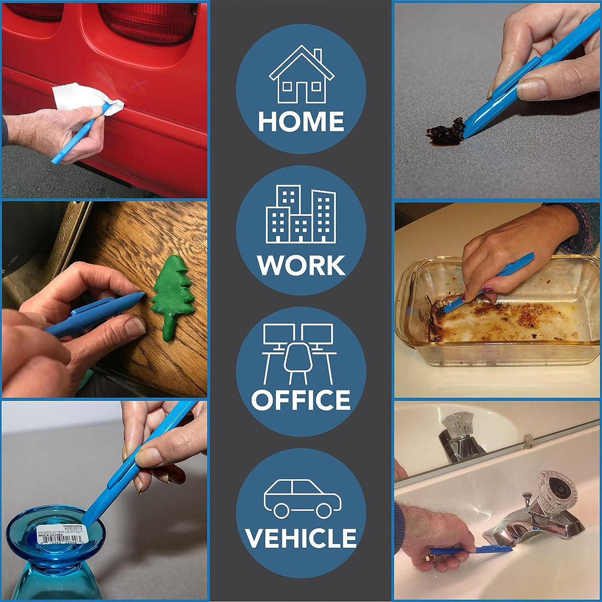 Compact 6-inch Scrigit Scraper with pocket clip for portability.