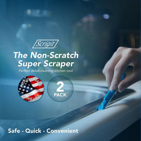 Versatile Scrigit Scraper for paint, grease, and label removal.