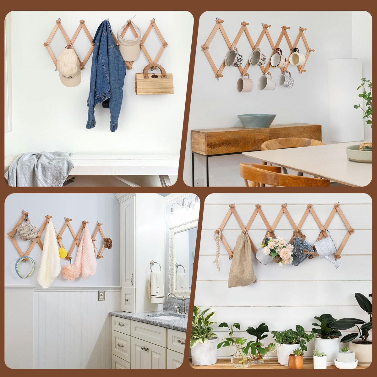 SCUNDA expandable rack saves wall space in tight hallways and apartments.