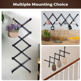 SCUNDA wall rack with 14 hooks for versatile storage of wearables